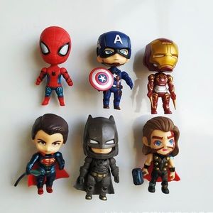 Captain America &Thor &Spider Man &Bat Man Set 6 Magnets For Fridge&figu…